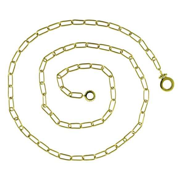 16" Paper Clip Chain 14K Yellow Gold Necklace - Picture 1 of 4